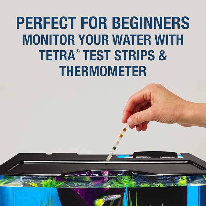 Tetra Crescent STEM Aquarium Kit 3 Gallons, Curved-Front Fish Tank with LEDs and STEM Activity Guide Tetra