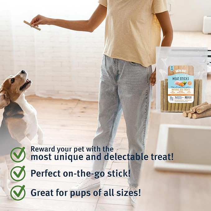 Mon Ami Chicken Meat Sticks for Dogs with Farm Fresh Vegetables (11 Oz) – Human Grade Dog Treats with Superfoods - Training Treats for Dogs - Healthy Dog Treats for Small, Medium and Large Dogs - PAWPICO