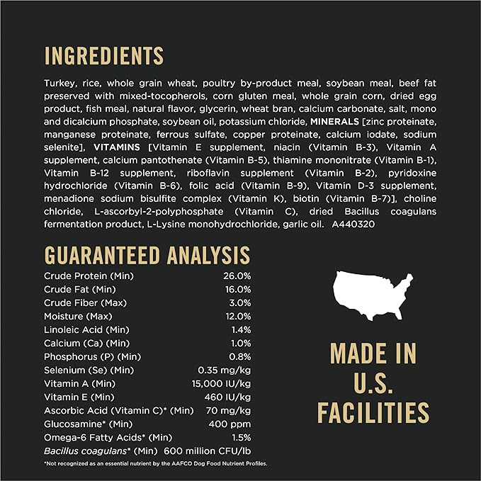 Purina Pro Plan High Protein Dog Food with Probiotics for Dogs, Shredded Blend Turkey & Rice Formula - 17 lb. Bag - PAWPICO