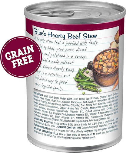 Blue Buffalo Blue's Stew Grain-Free Wet Dog Food, Made with Natural Ingredients, Hearty Beef Stew, 12.5-oz. Cans (12 Count) - PAWPICO