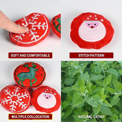 Christmas Catnip Toys Gentle Oral Hygiene; Cat Chew Toys That Stimulate Hunting and Transfer Behavior;Suitable for All Cats - PAWPICO