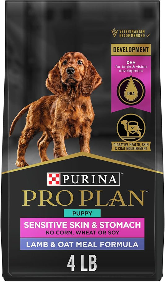 Purina Pro Plan Sensitive Skin and Stomach Puppy Food Lamb and Oat Meal Formula - 4 lb. Bag - PAWPICO