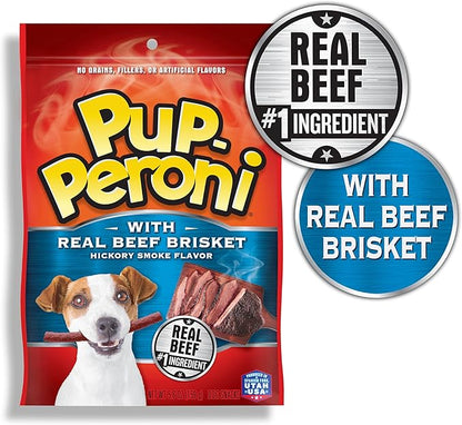 Pup-Peroni Dog Treats, Real Beef Brisket with Hickory Smoke Flavor, 5.6 Ounce (Pack of 8) - PAWPICO