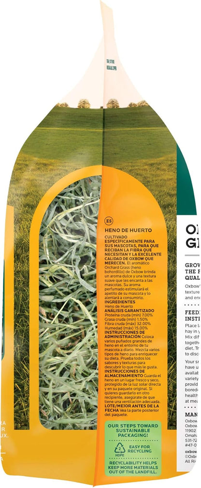 Oxbow Animal Health Orchard Grass Hay - All Natural Grass Hay for Chinchillas, Rabbits, Guinea Pigs, Hamsters & Gerbils - 15 oz. OxbowAnimalHealth