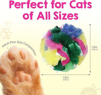 Cat Crinkle Balls 1.5 Inch (2-Pack) - Mini Crinkle Cat Toys for Indoor Cats - Multi-Color Crinkle Cat Toy - Cat Toys Crinkle Balls to Keep Fit and Active - Canadian-Made Crinkle Balls for Cats - PAWPICO