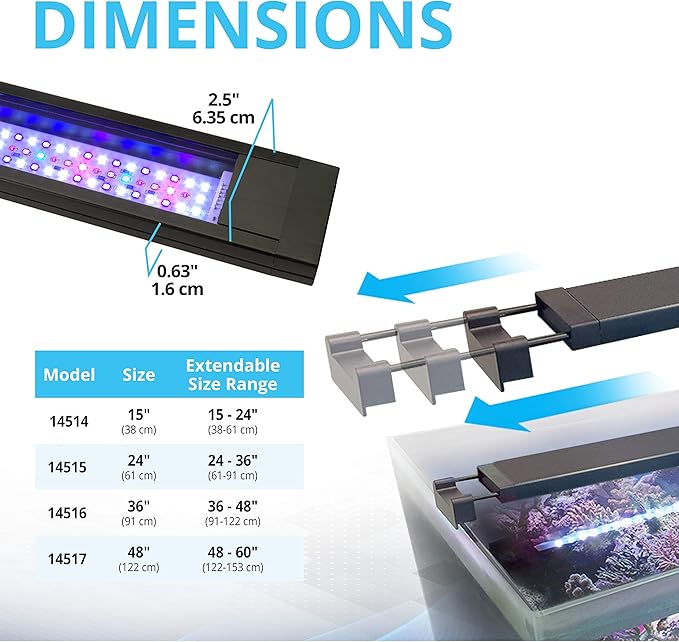 Fluval Sea Marine 3.0 LED Aquarium Lighting for Coral Growth, 46 Watts, 36-46 Inches Fluval