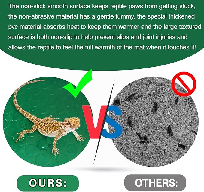 Bearded Dragon Tank Accessories, Reptile Terrarium Carpet Soft Thickening Substrate for Snake, Tortoise, Leopard Gecko, Lizard, Iguana, Non-Adhesive Reptile Habitat Bedding Vodolo
