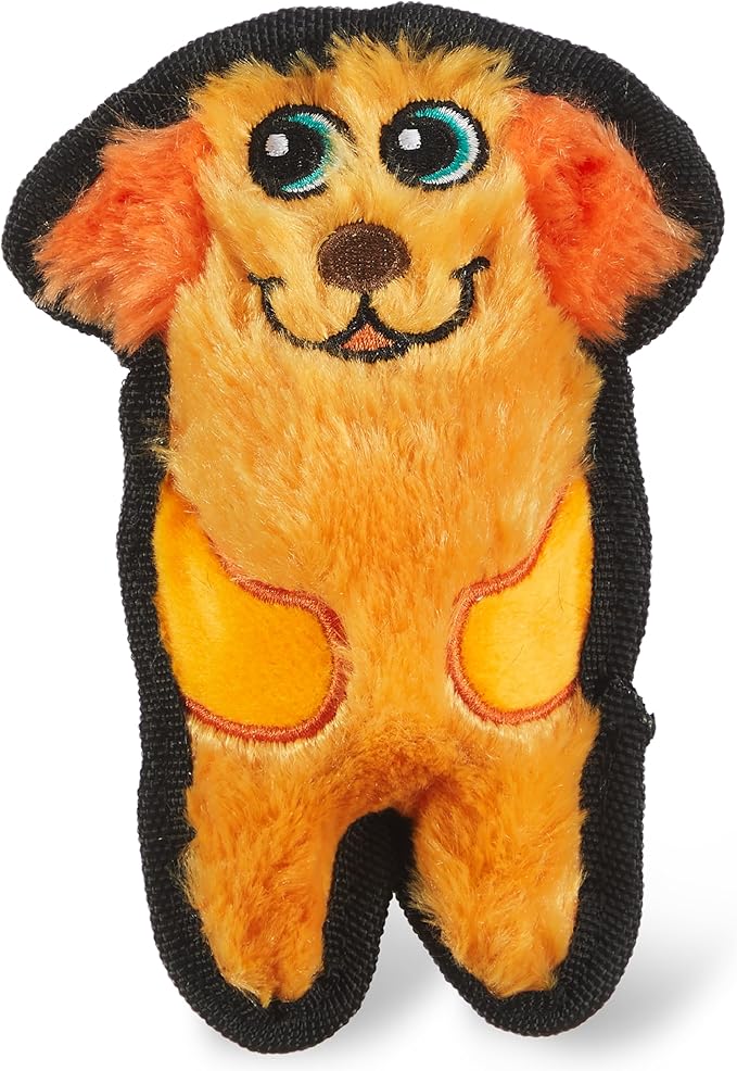 Outward Hound Durablez Tough Plush Squeaky Dog Toy, Dog, Orange, XS - PAWPICO