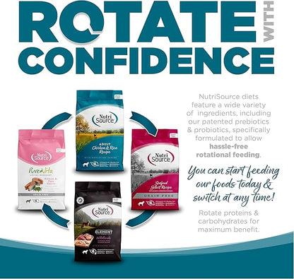 NutriSource Adult Dog Food, Made with Chicken and Rice, with Wholesome Grains, 15LB, Dry Dog Food - PAWPICO