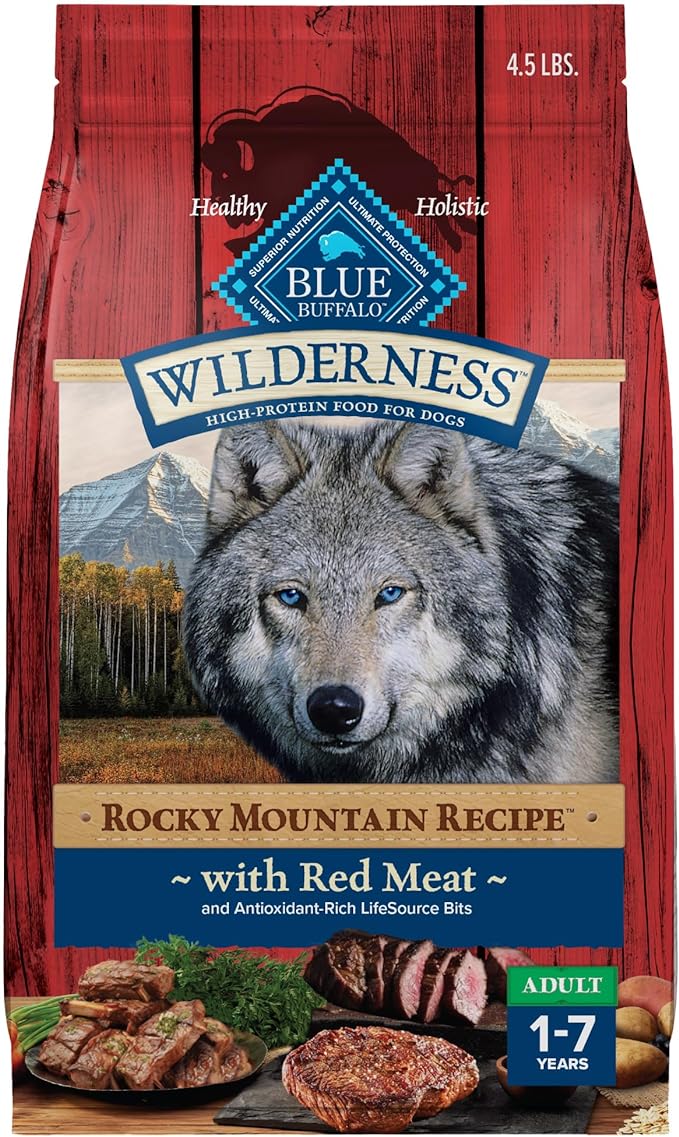 Blue Buffalo Wilderness Rocky Mountain Recipe High-Protein Adult Dry Dog Food Wholesome Red Meat - PAWPICO