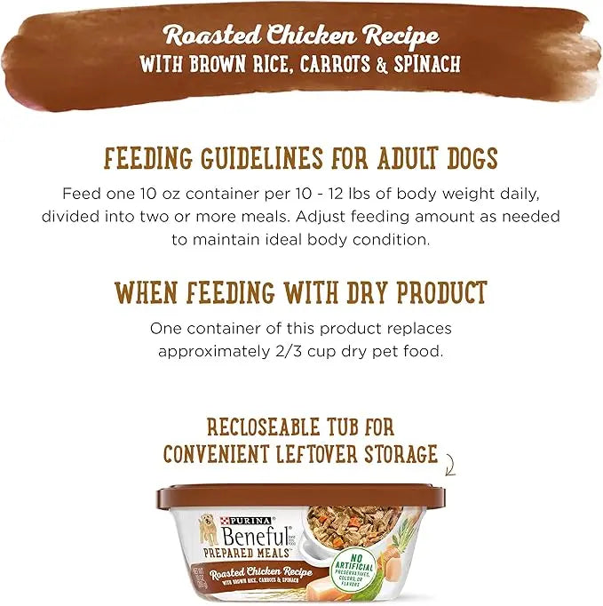 Beneful Purina Gravy Wet Dog Food, Prepared Meals Roasted Chicken Recipe - (8) 10 oz. Tubs (Pack of 2) - PAWPICO