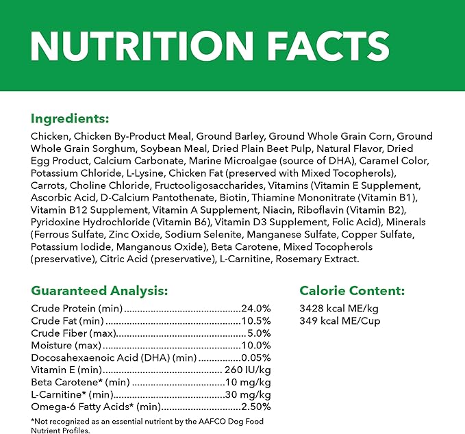 IAMS Proactive Health Healthy Aging Adult Dry Dog Food for Mature and Senior Dogs with Real Chicken, 15 lb. Bag - PAWPICO