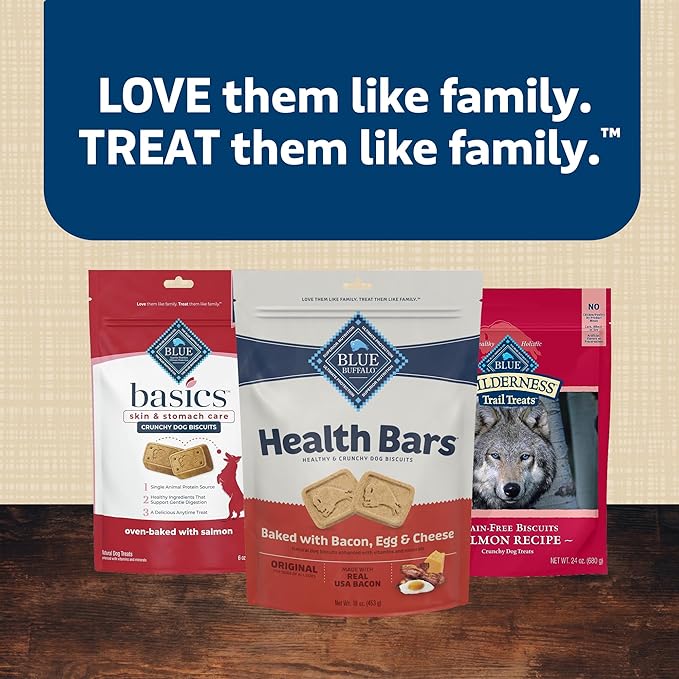 Blue Buffalo Health Bars Crunchy Dog Biscuits, Oven-Baked With Natural Ingredients, Bacon, Egg & Cheese , 16-oz. Bag - PAWPICO