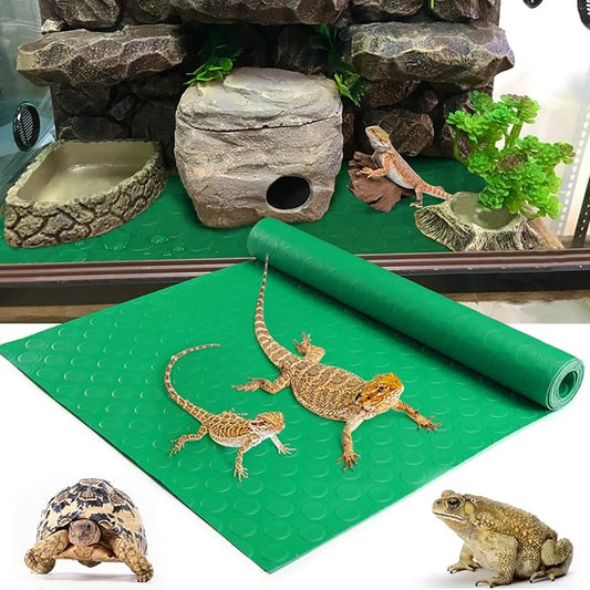Bearded Dragon Tank Accessories, Reptile Terrarium Carpet Soft Thickening Substrate for Snake, Tortoise, Leopard Gecko, Lizard, Iguana, Non-Adhesive Reptile Habitat Bedding Vodolo
