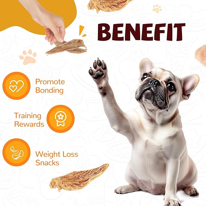 Chicken Jerky Dog Treats, Lower Moisture Content, Healthy Premium Chewy Dog Jerky Treats, 10.6 oz - PAWPICO