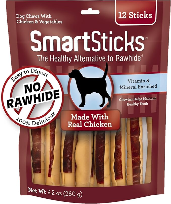 SmartBones SmartSticks, Treat Your Dog to a Rawhide-Free Chew Made With Real Meat and Vegetables - PAWPICO