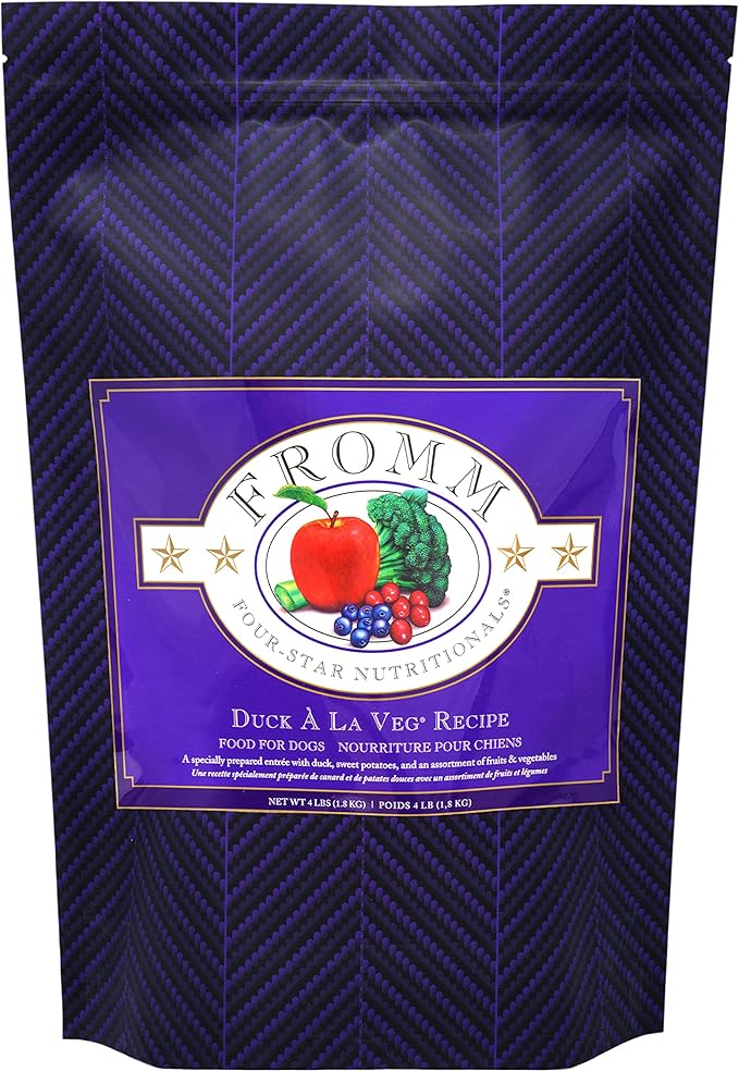Fromm Four-Star Nutritionals Duck A La Veg Dog Food - Premium Dry Dog Food - Duck Recipe - 4 lb - PAWPICO