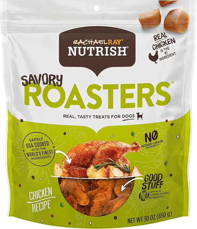 Rachael Ray Nutrish Savory Roasters Real Meat Dog Treats, Roasted Chicken Recipe, 30 Ounce (Pack of 1) - PAWPICO
