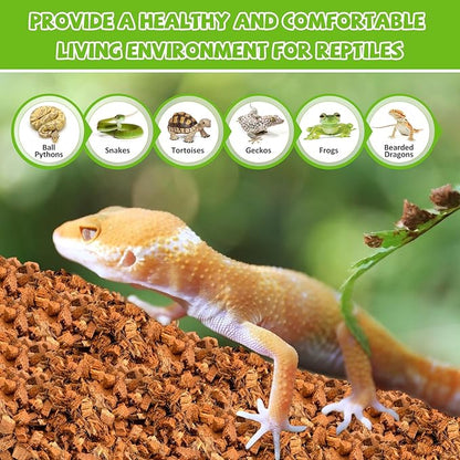 Legigo 4 Pack Coconut Chip Substrate for Reptiles, Natural Coco Husk Chip Reptiles Bedding, Compressed Coconut Chip Substrate for Snake, Tortoise, Ball Python, Gecko, Lizard Terrarium Tanks Legigo