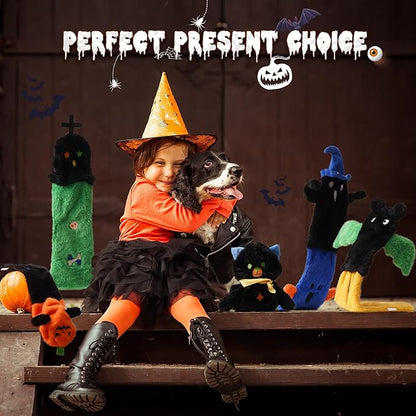 Nocciola 5 PCS Halloween Dog Squeaky Toys, No Stuffing Plush Dog Toys with Crinkle Paper, Perfect Present for Puppy, Small, Medium and Large Dogs - PAWPICO