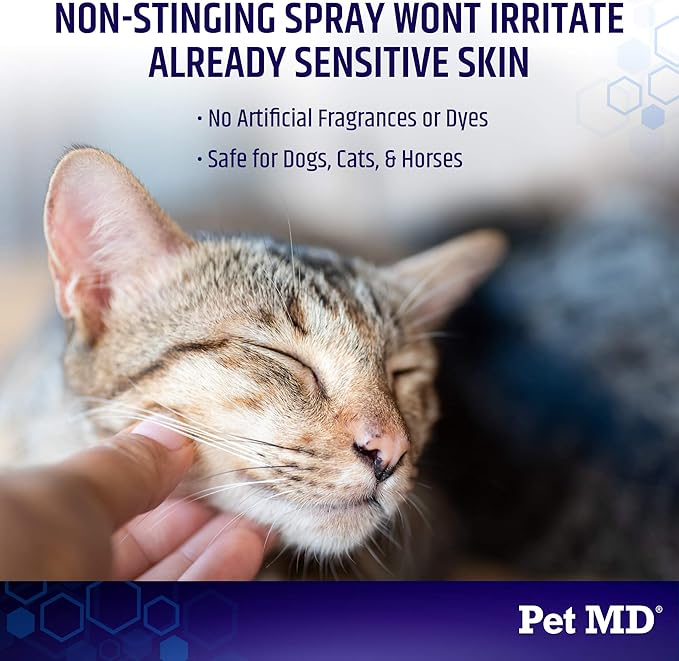 Pet MD Hydrocortisone Spray for Dogs, Cats, Horses - Itch Relief Spray & Hot Spot Treatment for Dogs, Irritated Dry Itchy Skin, Allergies, and Dermatitis - Reduces Topical Inflammation - 4 oz PetMD