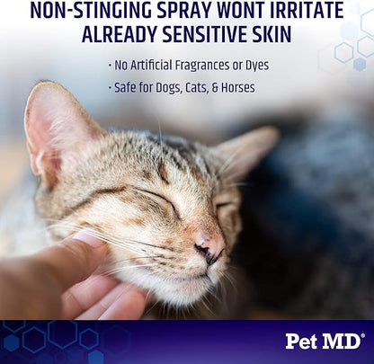 Pet MD Hydrocortisone Spray for Dogs, Cats, Horses - Itch Relief Spray & Hot Spot Treatment for Dogs, Irritated Dry Itchy Skin, Allergies, and Dermatitis - Reduces Topical Inflammation - 4 oz PetMD