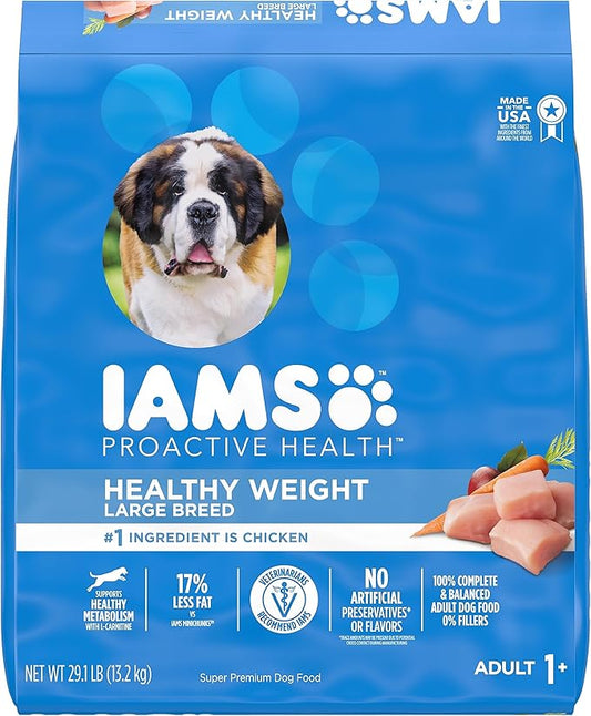 IAMS Proactive Health Healthy Weight Control Large Breed Adult Dry Dog Food with Real Chicken, 29.1 lb. Bag - PAWPICO
