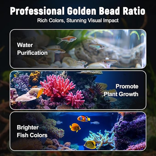 Aquarium Light for Fish Tank, Full Spectrum Aquarium LED Plant Light with Extendable Brackets, Suitable for 37-45 Inch Freshwater Tanks, White Blue Red Green Pink LEDs KINGDANS