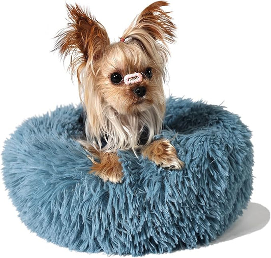 Marshmallow Cat Bed for Small New Born Kitten, Indoor Cats Plush Puppy Bed 15 Inches - PAWPICO