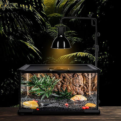 5.5inch Shallow Dome Reptile Light Fixture Reptile Heat Lamp Terrarium Reptile UVB Light Fixture for Bearded Dragon, Lizard, Hermit Crab, Turtle Tank and Vivarium（Max 100W） DXOPHIEX