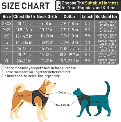 GAMUDA Small Dog Harness Collar and Leash Set, Step in No Chock No Pull Linen Fabric Soft Mesh Dog Vest Harnesses Reflective for Dogs Puppy Cats Kitten Rabbit (Black, XL) GAMUDACollarsCollection