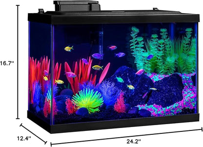 GloFish 20 Gallon Aquarium Kit with LED Lights, Decor Heater and Filter GloFish