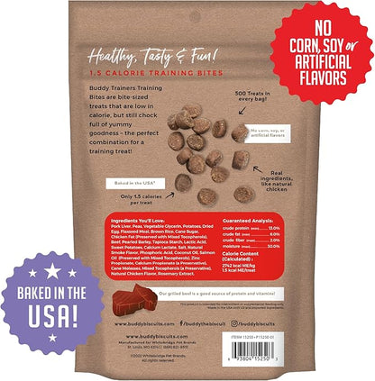 Buddy Biscuits Trainers Training Bites Soft & Chewy Dog Treats, Beef, 10 oz. Pouch - PAWPICO