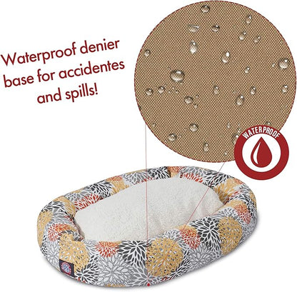 Majestic Pet 40" Citrus Blooms Sherpa Bagel Bed - PAWPICO