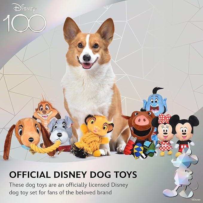 Mickey Mouse Plush Squeaky Dog Toy 6in | Disney Dog Toys | Plush Squeaker Toy for Dogs Inspired by Mickey Mouse, Disney Mickey and Friends - PAWPICO