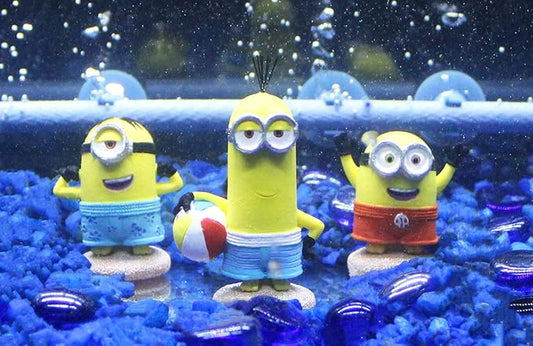 Penn-Plax Minions Officially Licensed 3-Piece Aquarium Ornament Bundle – Includes Kevin, Stuart, and Bob – Beach Themed – Small Penn-Plax