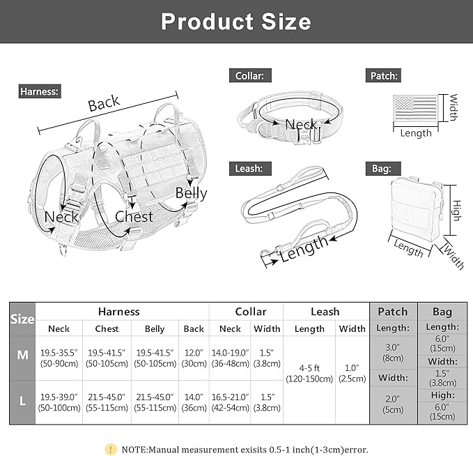 Forestpaw Pink Tactical Dog Harness for Large Dogs,Tactical Dog Collar with Bungee Leash Set,No Pull Military Dog Harness for Dog Walking Training,Adjustable for Medium Large Dogs,L Forestpaw