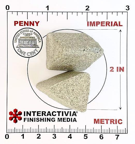 Ceramic Tumbling Media (5 lb - 7/8" x 7/8" Lg. Triangulars, Triangulars - Ceramic General) InteractiviaFinishingMedia