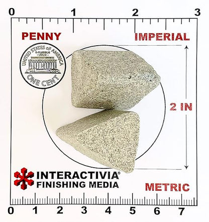 Ceramic Tumbling Media (5 lb - 7/8" x 7/8" Lg. Triangulars, Triangulars - Ceramic General) InteractiviaFinishingMedia