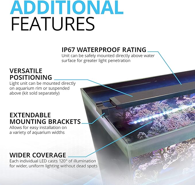 Fluval Sea Marine 3.0 LED Aquarium Lighting for Coral Growth, 59 Watts, 48-60 Inches Fluval