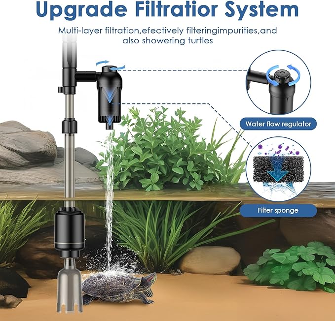 bedee Electric Aquarium Gravel Cleaner, 6 in 1 Multifunctional 18W Fish Tank Gravel Cleaner Vacuum for Water Changer Wash bedee