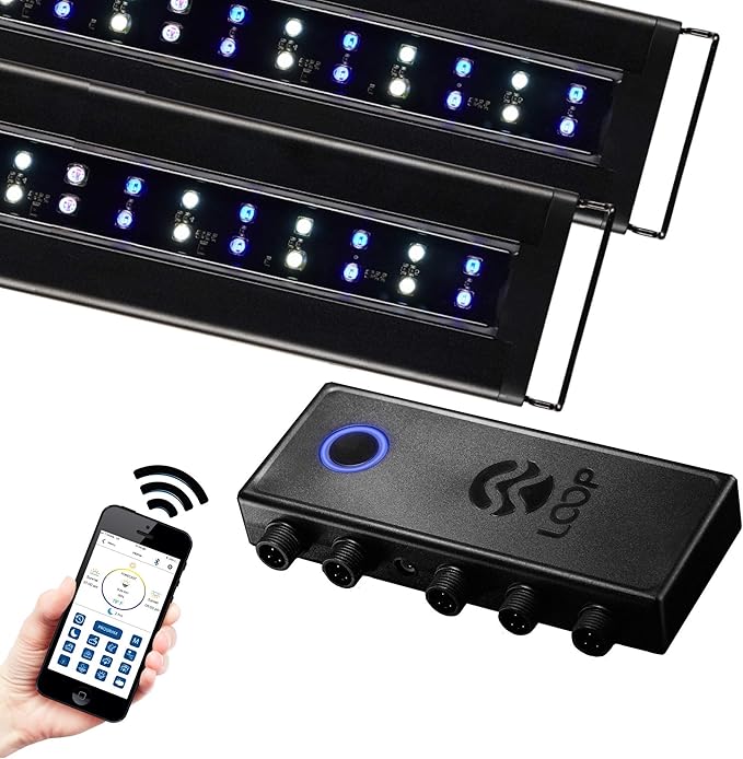 CURRENT USA PRO Dual 36-48" Inch Orbit Marine IC Loop LED Saltwater Reef Marine Aquarium Light with Bluetooth App Control | Wireless Lighting & eFlux Wave Pump Control for Fish Tank (4336) Current+USA