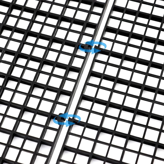 ALEGI Aquarium Fish Tank Divider Plastic Egg Crate Aquarium Filter Bottom Tray Plastic Grid (L 6pcs Black) ALEGIAquarium