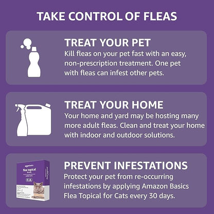 Amazon Basics Flea Topical for Large Cats (over 9 pounds), 4 Count (Previously Solimo) AmazonBasics