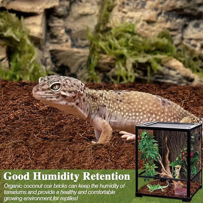 ZeeDix 10LB Compressed Coconut Fiber Substrate, 100% Organic Coco Coir Fiber Brick Husk Substrate Bedding for Reptiles, Geckos, Lizards, Tortoises, Ball Python, Frogs ZeeDix