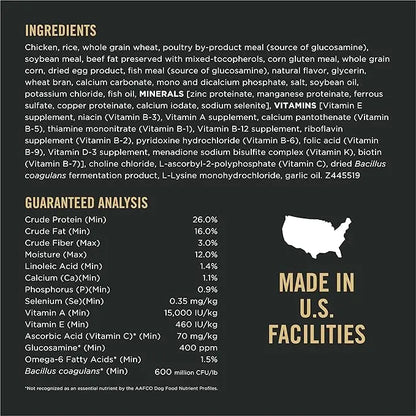 Purina Pro Plan Complete Essentials Shredded Blend Chicken and Rice Dog Food Dry Formula with Probiotics for Dogs - 47 lb. Bag - PAWPICO