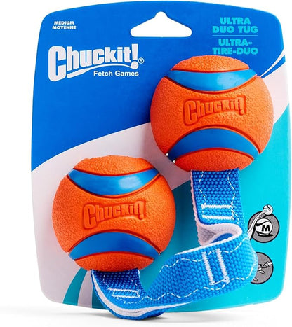 Chuckit! Ultra Duo Tug Dog Toy, Medium Indoor and Outdoor Dog Ball for Dogs 20-60 Pounds - PAWPICO