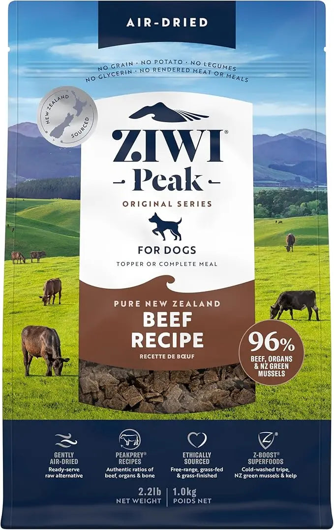 ZIWI Peak Air-Dried Dog Food – Beef - All Natural, High Protein, Grain Free, Limited Ingredient w/ Superfoods (35.2oz) - PAWPICO