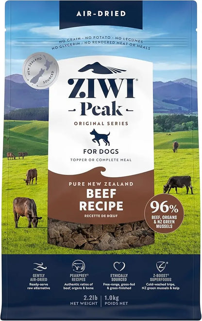 ZIWI Peak Air-Dried Dog Food – Beef - All Natural, High Protein, Grain Free, Limited Ingredient w/ Superfoods (35.2oz) - PAWPICO