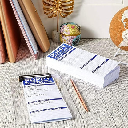 Okuna Outpost 60 Pack Puppy Vaccination Record Cards, Canine Health Record Books for Dogs (Tri-Fold Design, 8.5x11 Inch) Okuna+Outpost